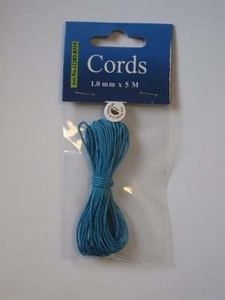 H&C Fun 12283-8315 Waxed Cotton Cord 1 mm Turquoise
