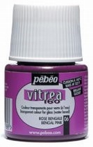 Pebeo 111006 Vitrea160 glasverf 06 Bengaals roze (Gloss)