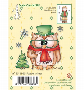LeCreaDesign 55.8985 ClearStamp Owl, Popco Winter/Kerstboom