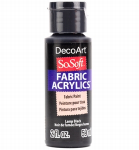 DecoArt SoSoft Fabric Acryllics DSS 24  Lamp Black
