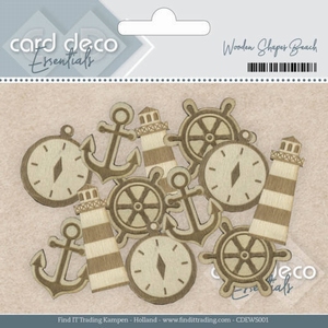 Card Deco Essentials CDEWS001 Wooden beach shapes