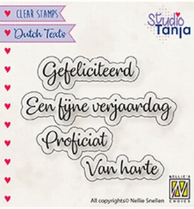 Nellie's Choice Clear Stamp DTCS027 NL teksten Gefeliciteerd