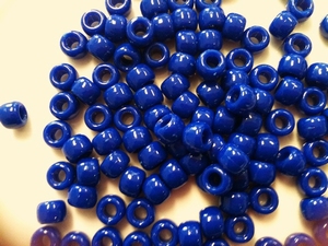 Pony beads 9mm Blauw ca. 75 stuks/20gram