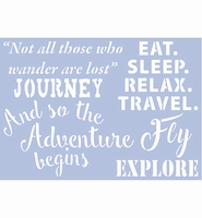 Pronty 470.529.009 stencil Travel Quotes 2, adventure