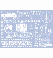 Pronty 470.529.010 stencil Travel, Explore, Journey