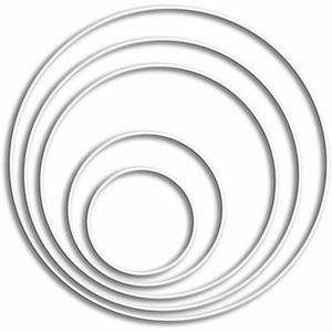Metalen ring WIT gelakt 50cm