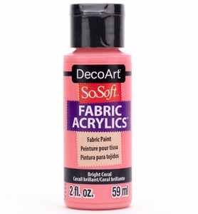 DecoArt SoSoft Fabric Acryllics DSS110 Bright Coral
