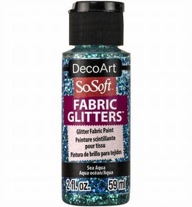 DecoArt SoSoft Fabric Acryllics DSSWFG12 Sea Aqua (glitter)