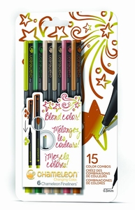 Chameleon FL0602 Fineliners (waterbasis) set Nature colors