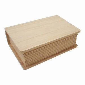 Houten kist Boekvorm groot circa 35cm 811725/0535