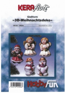 Gietvorm HobbyFun 2002008 3D Weihnachtsdeko, Engel,Sneeuwpop