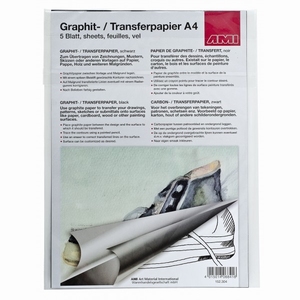 AMI152304 Grafietpapier/transferpapier Zwart 5 vel / A4