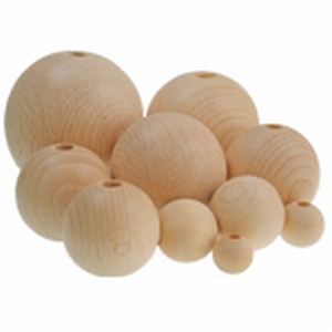 Houten bal/kraal naturel beuken 5cm /1 stuks