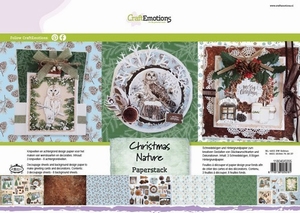 Craftemotions 118040/0205 Paper stack Christmas Nature A4