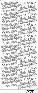 JEJE Peel-off sticker 1702-2 Prettige Feestdagen Gel.NJ Zilv