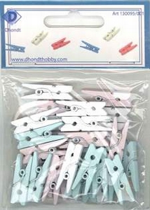 Houten wasknijpertjes 30stuks/25mm Baby kleuren DH130095/001