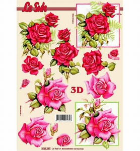 LeSuh 3D knipvel 4169.281 Rozen, roze en rood