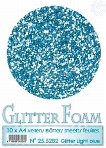 Leane Creatief 25.5282 Glitter Foam 1 vel A4 Licht blauw