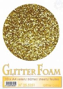 Leane Creatief 25.5251 Glitter Foam 1 vel A4 Goud