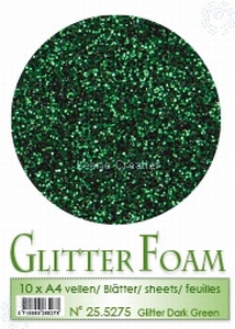 Leane Creatief 25.5275 Glitter Foam 1 vel A4 Donkergroen