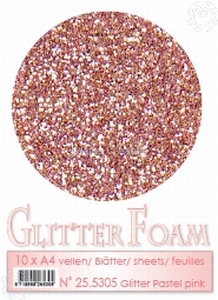 Leane Creatief 25.5305 Glitter Foam 1 vel A4 Pastelroze