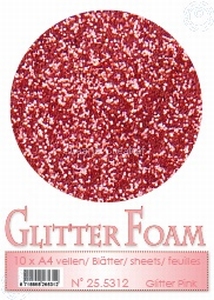 Leane Creatief 25.5312 Glitter Foam 1 vel A4 Roze