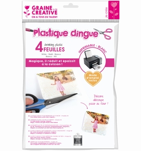Craine Creative 540288 printbare krimpfolie 4 vel A4 Wit