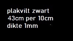 Plakvilt zwart 43cm x 10cm (zelfklevend vilt)