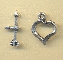 H&C Fun 10303-2020 Kapittelslot hartje + pijl antiek zilver
