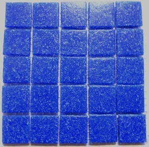 Glasmozaiek 20x20mm, matje 25stuks Blauw opak