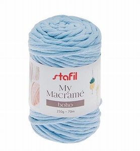 Stafil 108076-20 Macrame draad Boho, Baby-blue 250 gram 70m