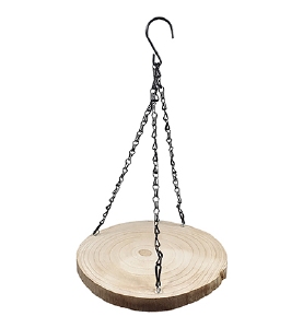 Houten boomschijf met schorsSL1188 hanger 26cm(ketting+haak)