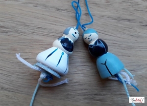 Gelukspoppetjes Delfts blauw man en vrouw 30mm
