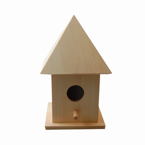 Houten vogelhuis VAE2502-085 huisje (Pine) met pyramide dak