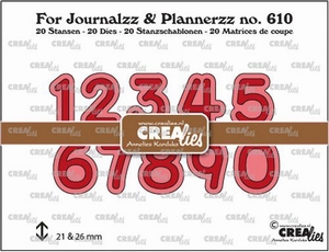 Crealies CLJP610  stansen cijfers 21 en 26mm met schaduw