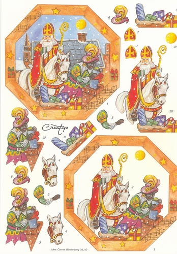 x3D knipvel Sinterklaas 5017 (Connie Westenberg)