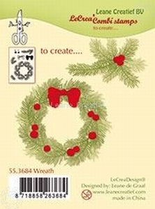 LeCreaDesign 55.3684 Clear Stamp, combi Wreath/Kerstkrans