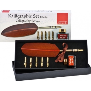 AMI 445.690 Kalligraphie set 8 delig met tekenveer