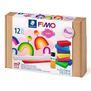 Fimo Soft 8023-10 Colour Pack Basic 9 kleuren + 3 tools