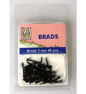 Nellie's Choice FLP-BR-010 Floral Brads/splitpennen Black mini/3mm