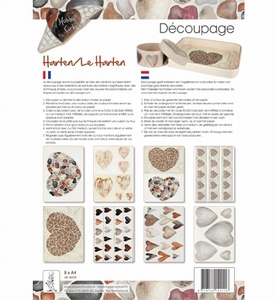Decoupagepakket Harten, HobbyCirkels, Elly de Waal 8339