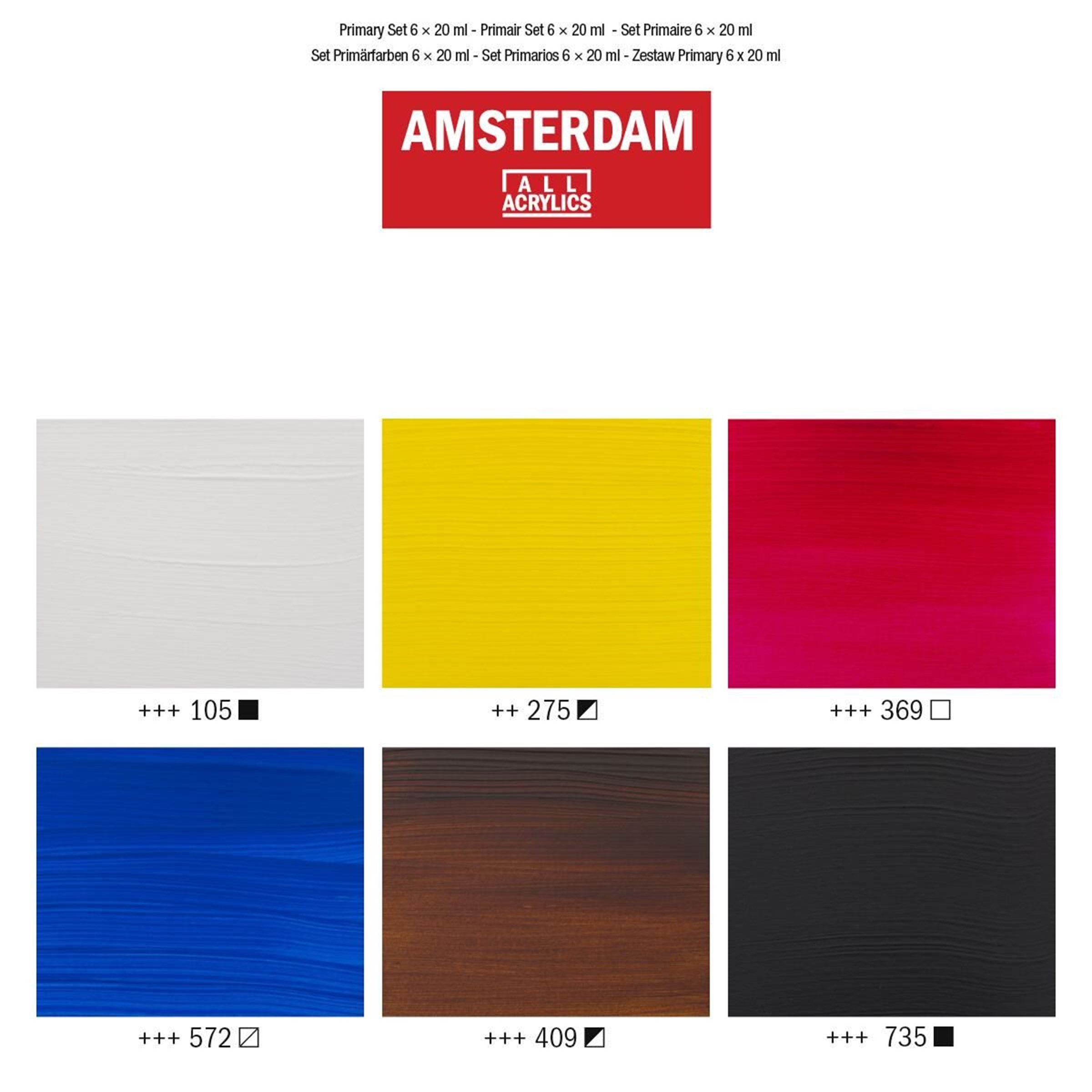 Amsterdam  17820500 standard acrylverf set 6x20ml Primary
