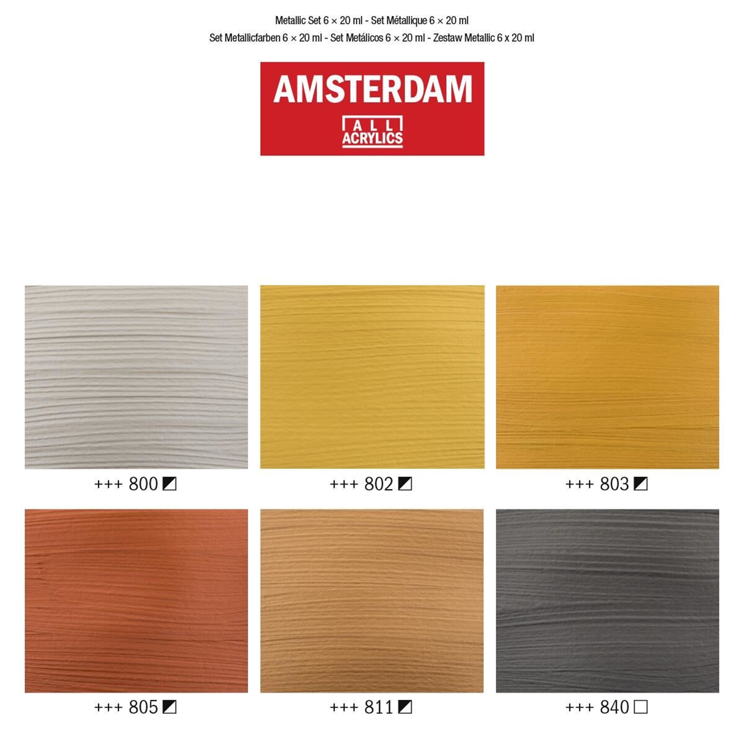 Amsterdam 17820501standard acrylverf 6x20ml Metal