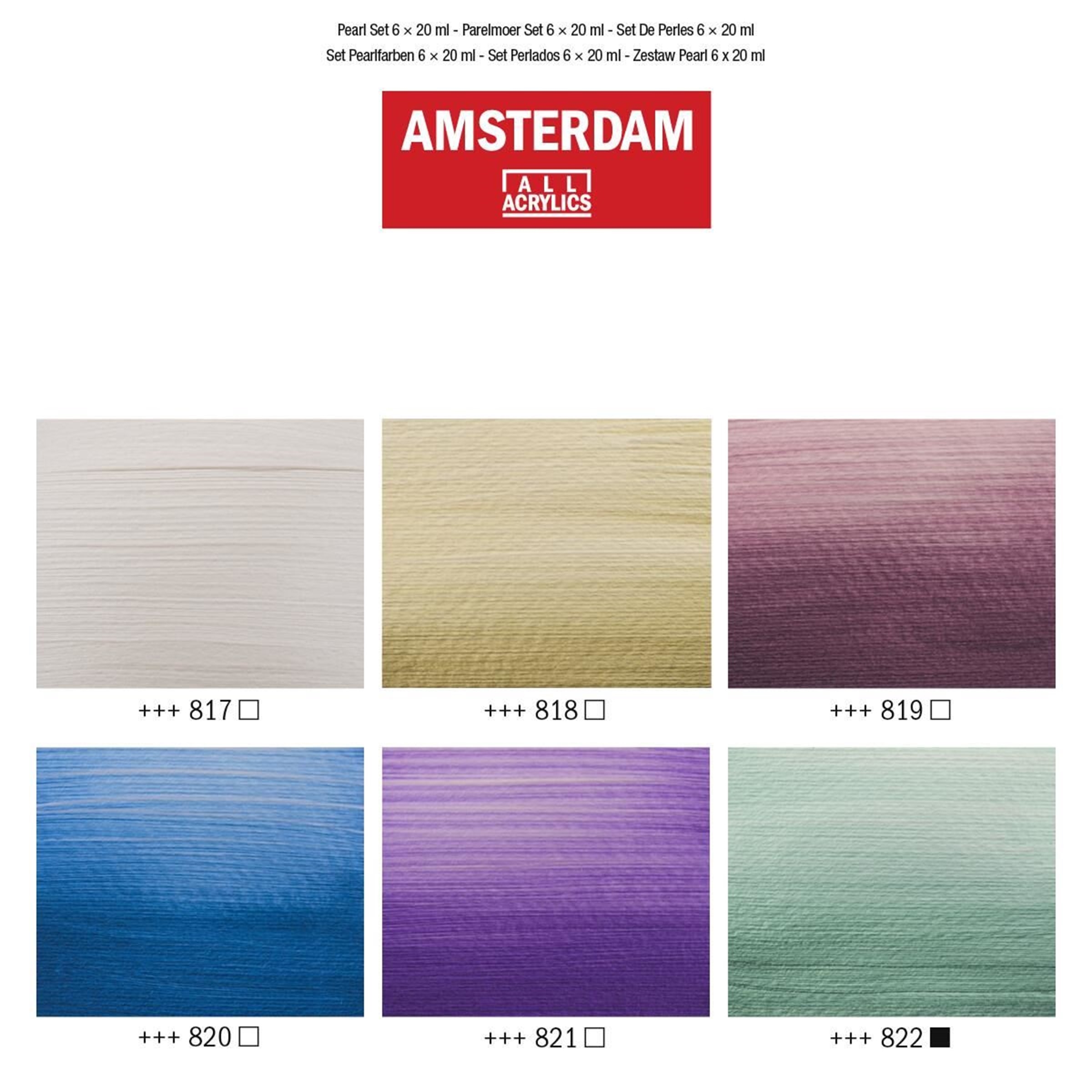 Amsterdam 17820506 standard acrylverf set 6x20ml Pearl