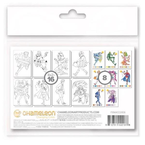 Chameleon CC0109 embossed Color Cards Manga