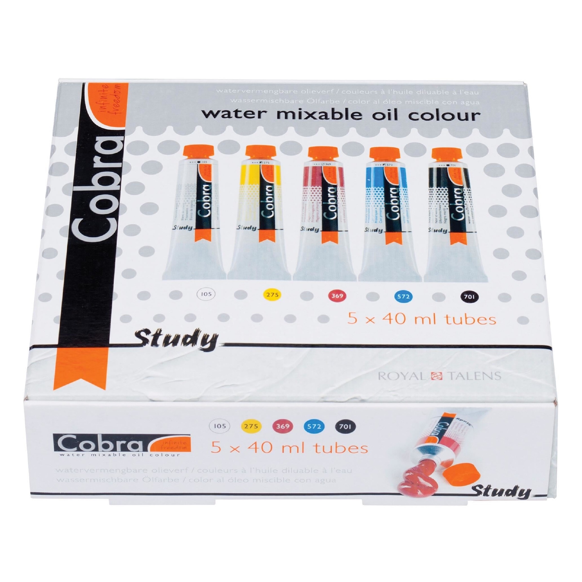 Cobra Study 25820406 set5x40ml waterverm.olieverf AANBIEDING