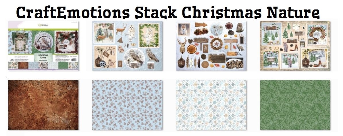 Craftemotions 118040/0205 Paper stack Christmas Nature A4