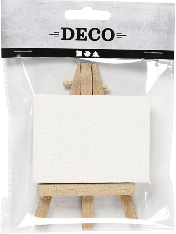 Creotime 25735 Mini schildersezel 12cm met doekje van 6x8cm