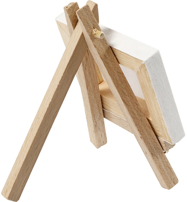 Creotime 25735 Mini schildersezel 12cm met doekje van 6x8cm