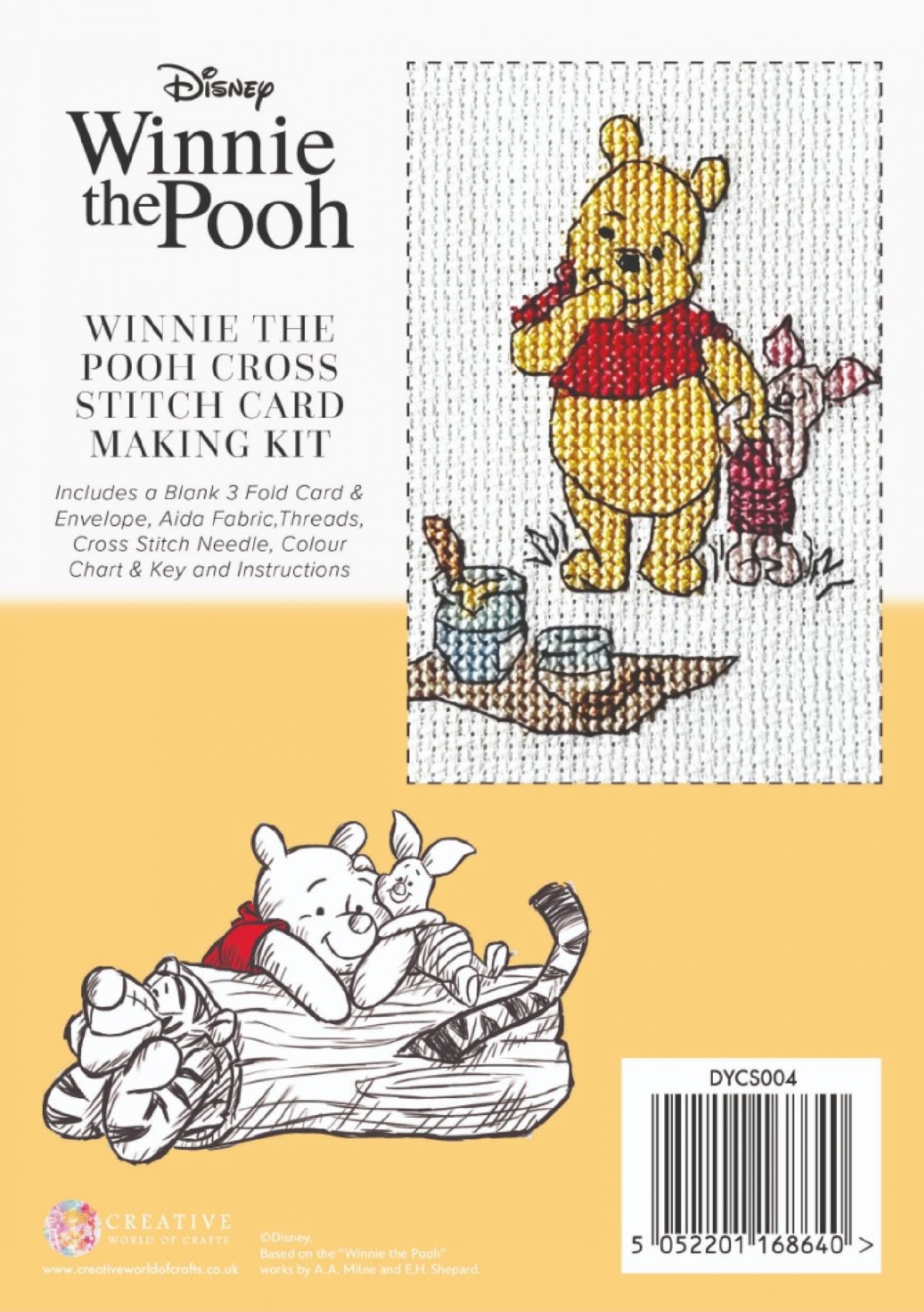 Disney DYCS004 Cross Stitch Card kit Winnie the Pooh+Piglet